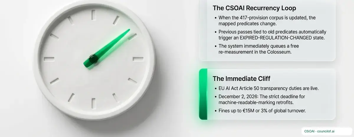 A white wall clock with a single green hand